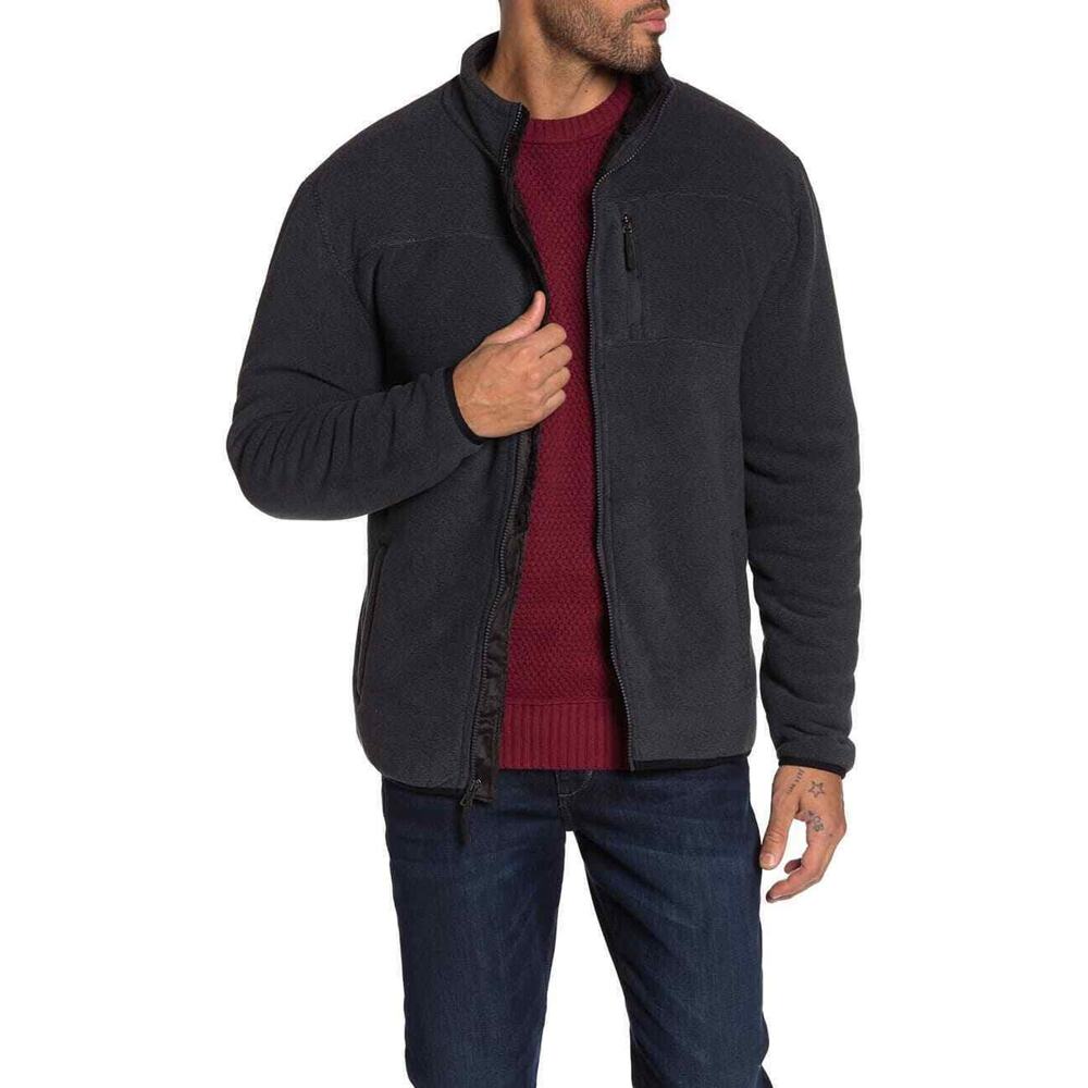 Weatherproof Faux Shearling Lined Funnel Neck Jacket Size L - Ombre Gray